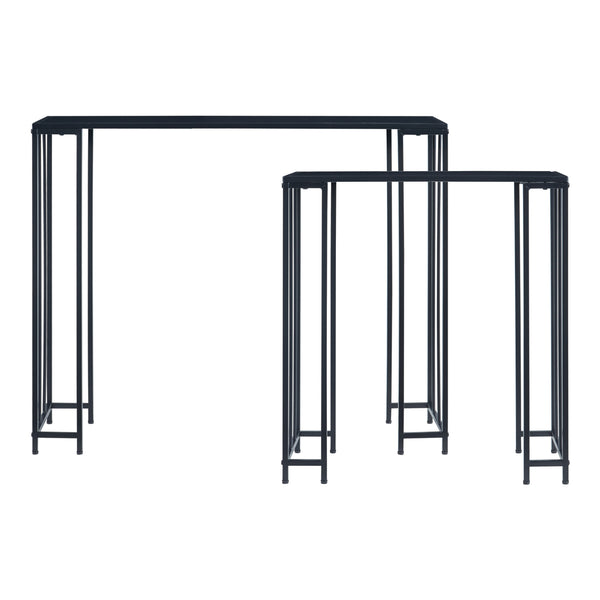 Console Ørsta Lot de 2 Noir [en.casa]