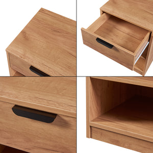 Table de chevet Varkaus 55x43x40cm aspect chêne [en.casa]