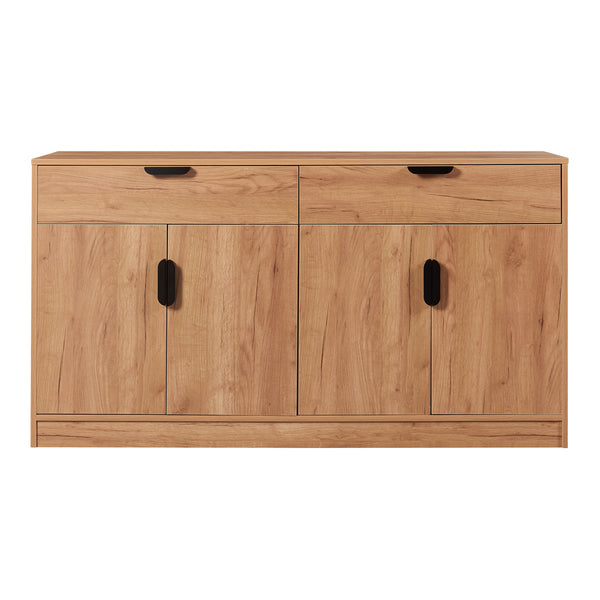 Buffet Varkaus MDF 75 x 140 x 40 cm effet chêne [en.casa]