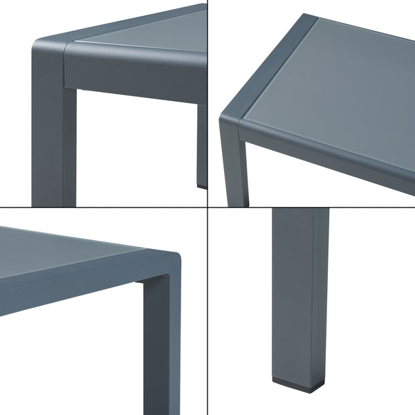 Table basse de jardin Avise verre trempé 100 x 60 x 40 cm anthracite casa.pro