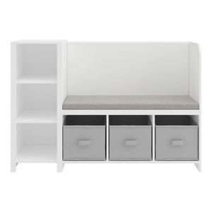 Étagère pour enfants avec banc Høylandet 76x112x40 cm Blanc/Gris [en.casa]