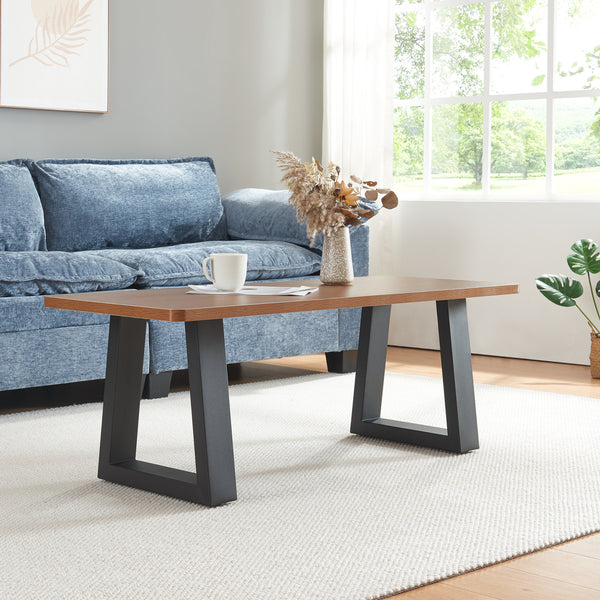 Ensemble de 2 pieds de table Marstal 42x40cm Noir [en.casa]