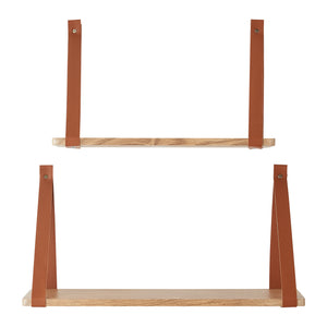 Ensemble d'étagères murales Utsira 48/60 x 20 x 30 cm 2 pièces aspect chêne/marron [en.casa]