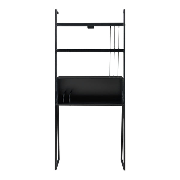 Bureau Storfjord acier 184 x 80 x 40 cm noir [en.casa]