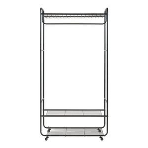 Porte-manteau sur roulettes Vestvågøy 176x90x40 cm Noir [en.casa]