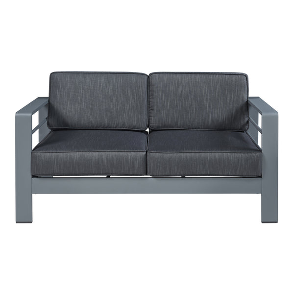 Salon de jardin 5 pièces Avise anthracite gris foncé casa.pro