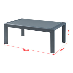 Salon de jardin 2 pièces Avise table basse avec canapél anthracite gris foncé casa.pro