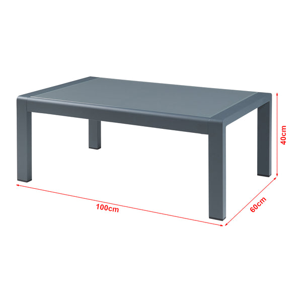 Salon de jardin 2 pièces Avise table basse avec canapél anthracite gris foncé casa.pro