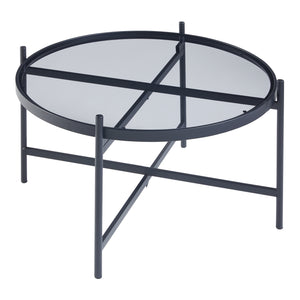 Ensemble de tables basses Lier 2 pièces. Plateau en verre Noir [en.casa]