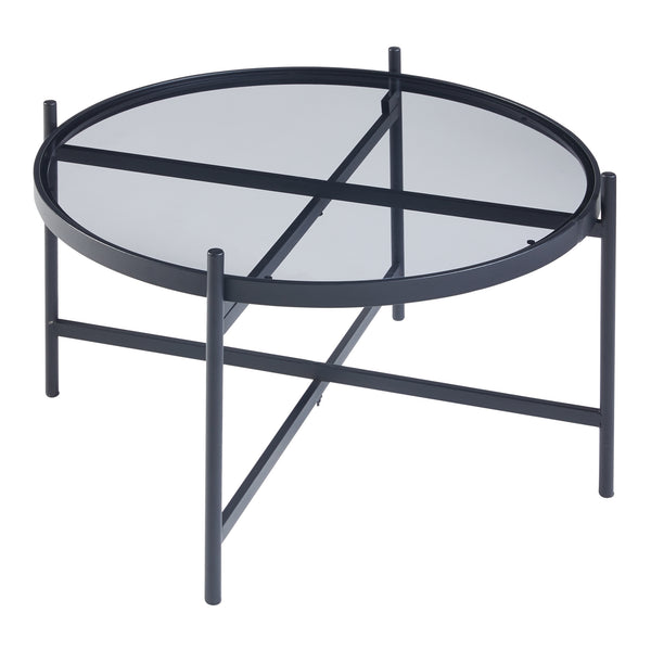 Ensemble de tables basses Lier 2 pièces. Plateau en verre Noir [en.casa]