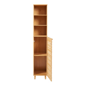 Meuble colonne de salle de bain Epind bambou 180 x 33 x 30 cm naturel [en.casa]