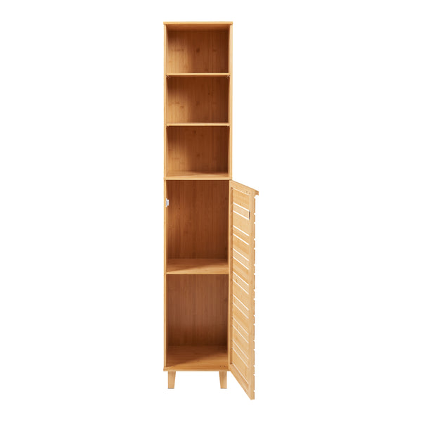 Meuble colonne de salle de bain Epind bambou 180 x 33 x 30 cm naturel [en.casa]