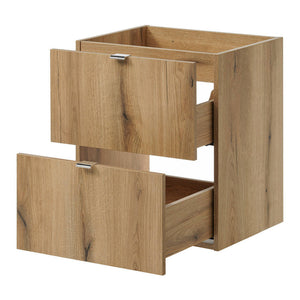 Meuble-lavabo Skelbolu 50x57x39 cm Miroir LED Aspect chêne [en.casa]