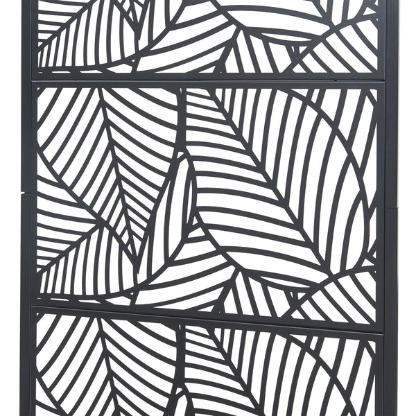 Cloison Surnskoki avec jardinière Acier Noir [casa.pro]