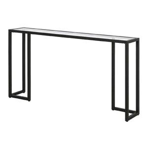Console Ouby avec plateau en verre 120x25x73 cm Noir [en.casa]