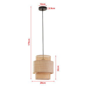 Suspension Biggar aspect rotin/motif tressé [lux.pro]