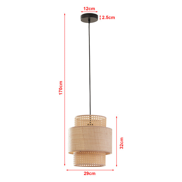 Suspension Biggar aspect rotin/motif tressé [lux.pro]