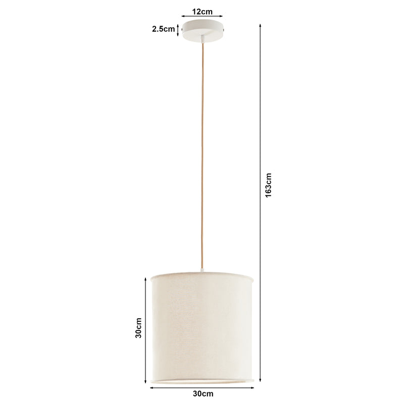 Croquis coté Suspension Buckley blanc lux.pro