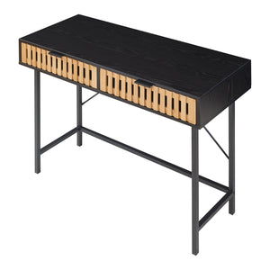 Console Luniehti 100x40x75 cm Noir/Nature [en.casa]