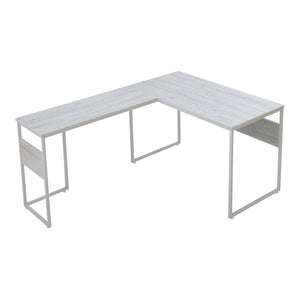 Bureau Karlstang en L 166x120x75 cm Gris clair [en.casa]