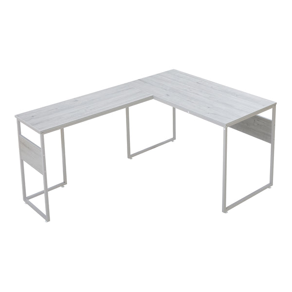Bureau Karlstang en L 166x120x75 cm Gris clair [en.casa]
