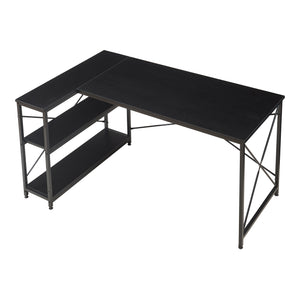 Bureau Raundsvalt 137 x 88 x 75 cm noir [en.casa]