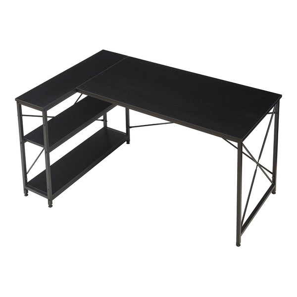 Bureau Raundsvalt 137 x 88 x 75 cm noir [en.casa]