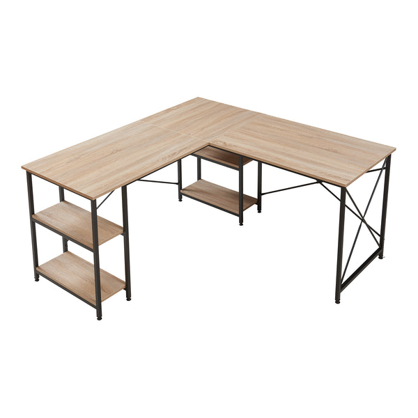 Bureau Klirurud 150 x 150 x 75 cm effet chêne noir [en.casa] 