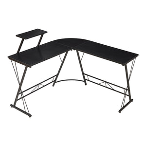 Bureau Yremso avec plateau surélevé 122 x 122 x 98 cm noir [en.casa] 