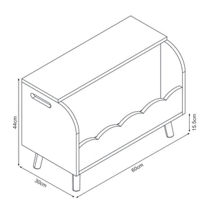 Coffre à jouets Vestnes 60x30x44 cm Cotton Candy/Blanc [en.casa]