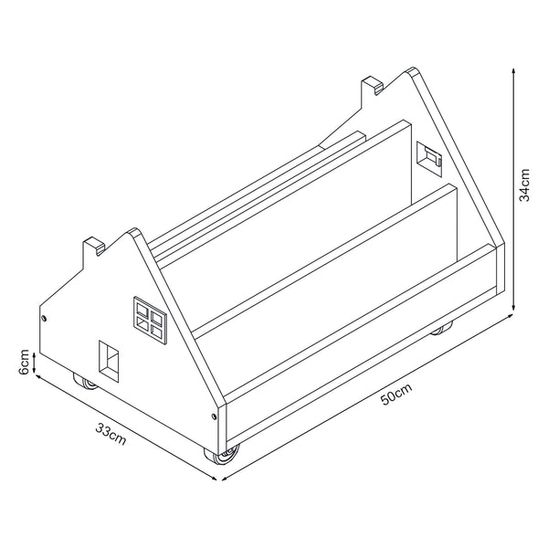 Chariot mobile pour livres d'enfants Vipsali Hausoptik