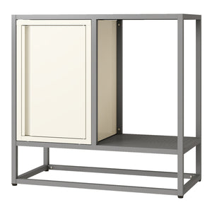 Buffet Burlöv Acier 70x72x35 cm Gris/Blanc [en.casa]