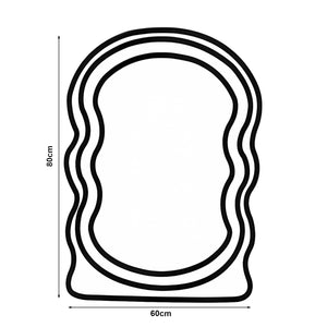 Miroir mural Brummen avec cadre en tissu Teddy 80x60 cm Blanc [en.casa]