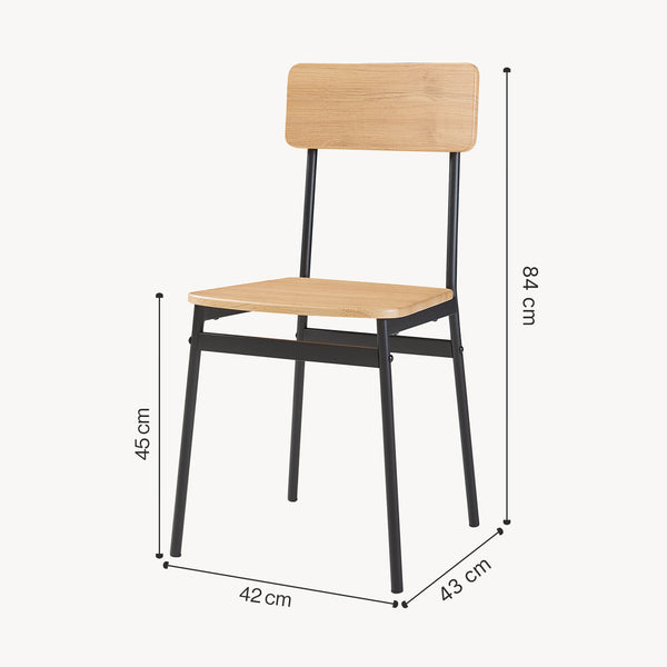 Groupe de repas Pollenev 5 pièces Noir/Aspect chêne [en.casa]