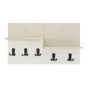 Portemanteau mural Botaruvn avec 2 étagères 34 x 59 x 13 cm beige / blanc [en.casa]