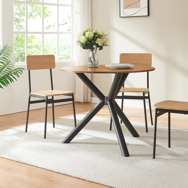 Structure de table Viserinna acier 94,5x94,5x73 cm noir [en.casa]