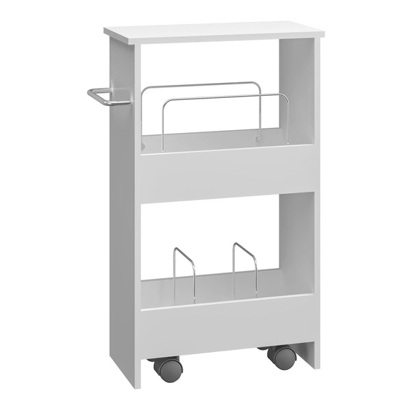 Chariot Katra 67x40x20 cm Blanc [en.casa]