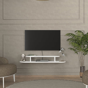 Meuble TV suspendu Targema 120x30x16 cm Blanc [en.casa]