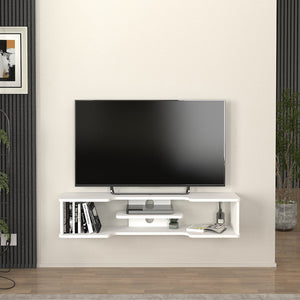 Meuble TV suspendu Yrela 120x30x26 cm Blanc [en.casa]