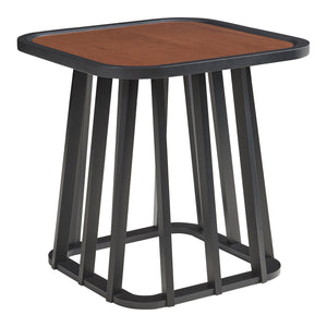 Table d'appoint Burgess 51x51x51 cm Noir/Aspect noyer [en.casa]