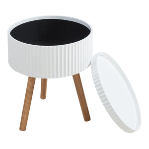 Table d'appoint Bongard avec rangement Ø38x48 cm Blanc [en.casa]