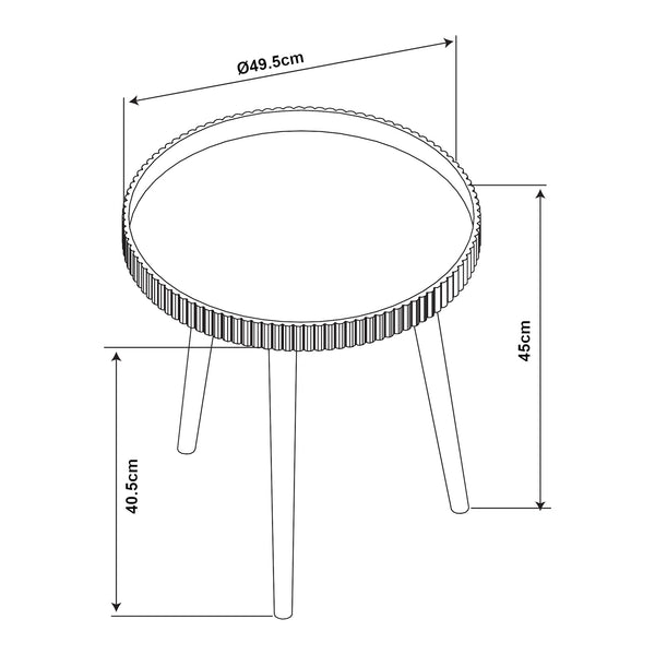 Table d'appoint Bongard Ø50x45 cm Blanc [en.casa]