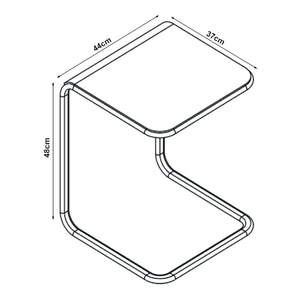 Table d'appoint Brosa 44x37x48 cm Transparent [en.casa]