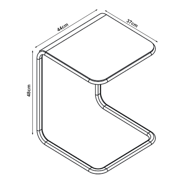 Table d'appoint Brosa 44x37x48 cm Transparent [en.casa]