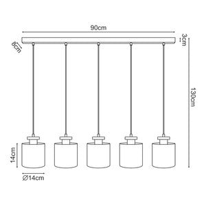 Suspension Posdand 130x90x14 cm Bois/Noir [lux.pro]