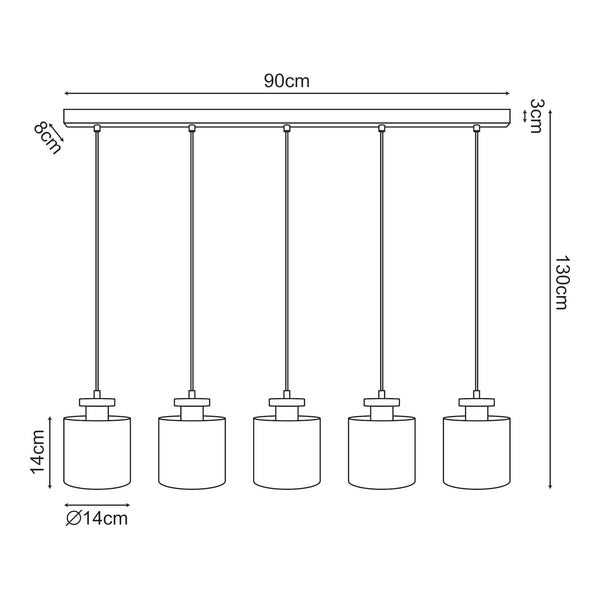 Suspension Posdand 130x90x14 cm Bois/Noir [lux.pro]