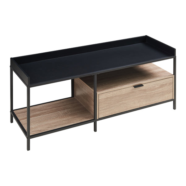 Table TV Belana 120x40x54 cm Noir/Aspect chêne [en.casa]