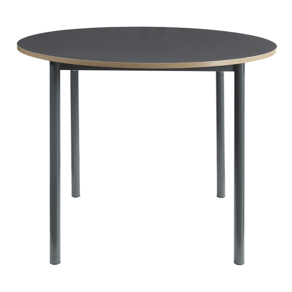 Ensemble de salle à manger Lindesberg pour 4 personnes avec table ronde marron clair [en.casa] 