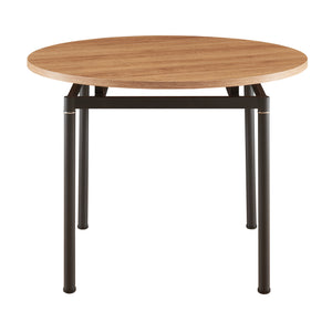 Ensemble de salle à manger Hemnes pour 4 personnes effet chêne / beige [en.casa] 