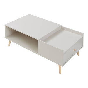 Table basse Hallevil avec tiroir 106 x 59 x 44 cm blanc [en.casa]